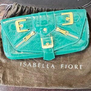 new Isabella Fiore red clutch bag zip day mia clutch